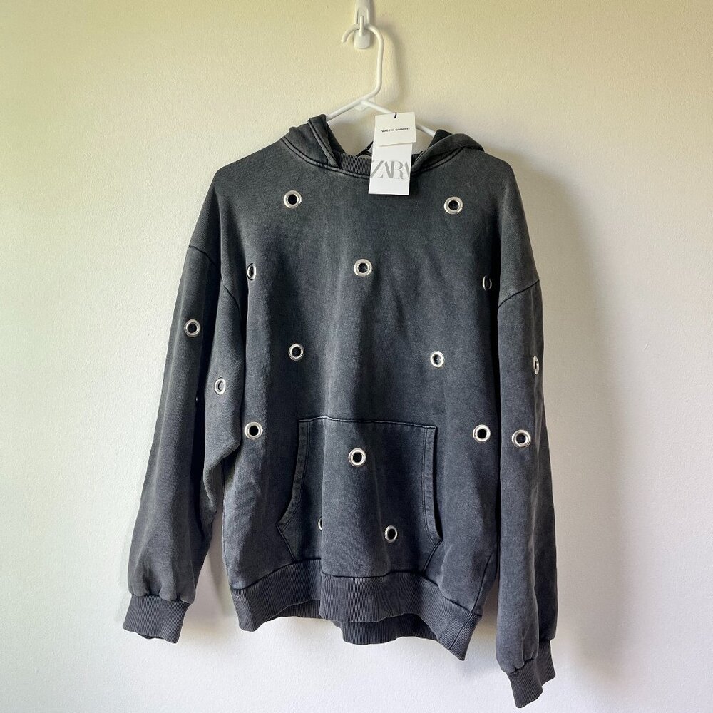 ZARA Washed Hoodie with Grommets